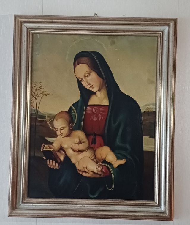 Quadro vintage tema sacro cornice legno