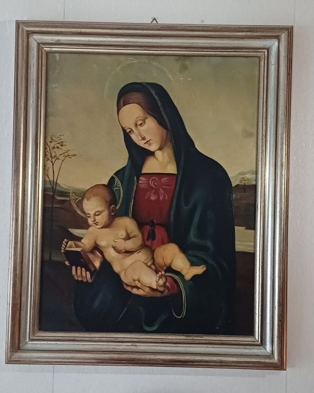 Quadro vintage tema sacro cornice legno