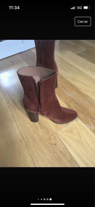 Botines de piel de tacon. N38