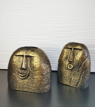 Coppia vasi espressioni facciali design