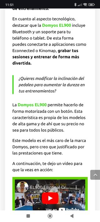 Bicicleta elíptica Domyos El 900 PROFESIONAL