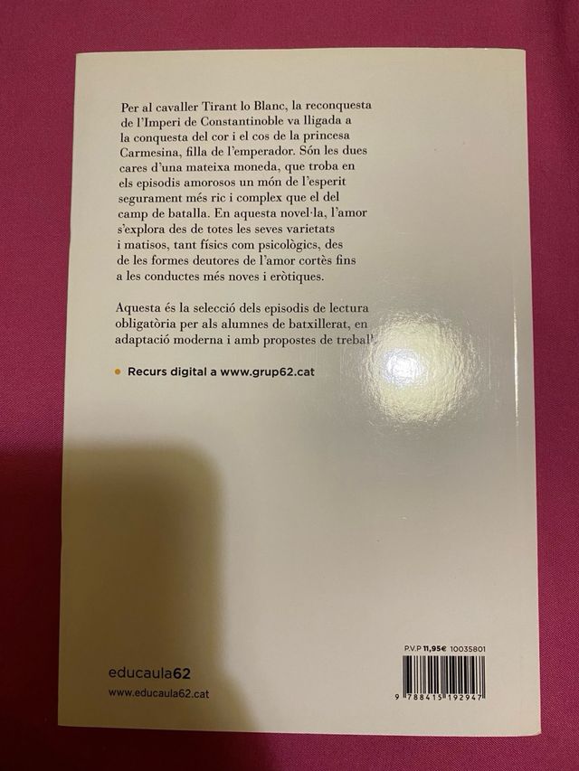 Libro “Tirant lo blanc” (catalán)
