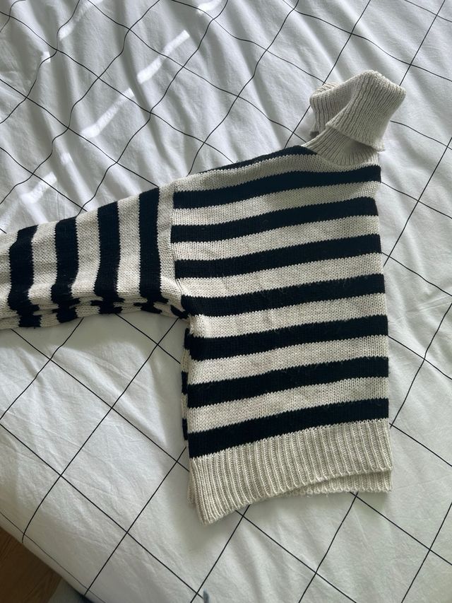 Jersey rayas blanco y negro nuevo,con etiqueta