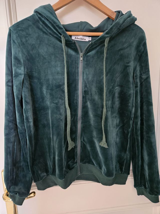 Chándal de terciopelo verde de mujer talla S