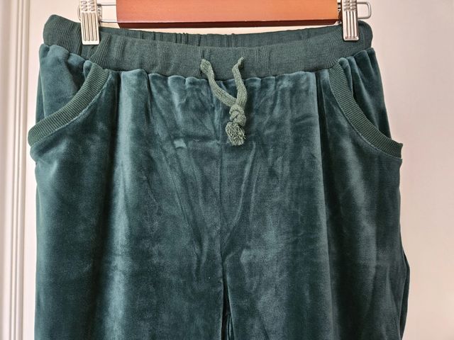 Chándal de terciopelo verde de mujer talla S