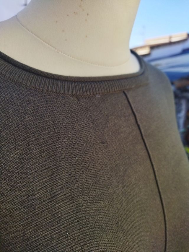 Jersey verde de punto fino talla L oversized