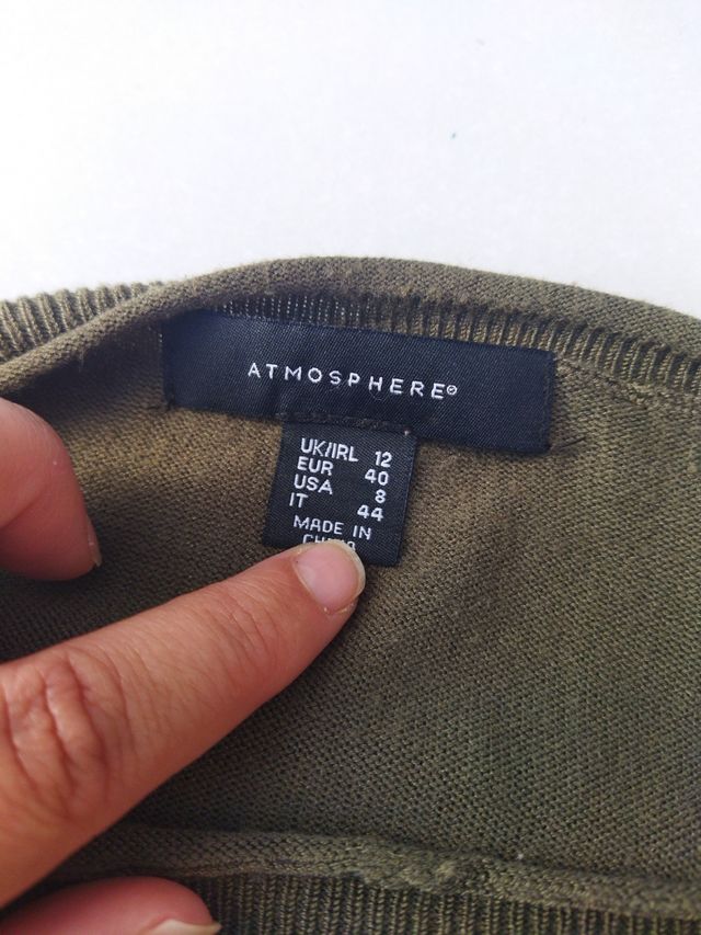 Jersey verde de punto fino talla L oversized