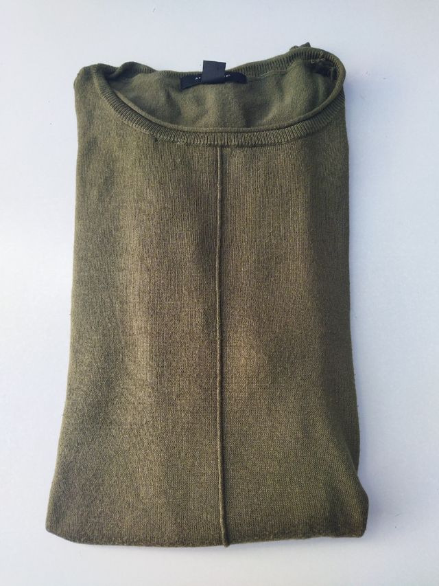 Jersey verde de punto fino talla L oversized