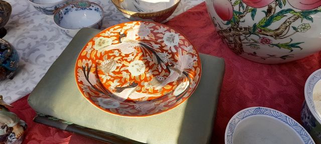 Piatto e ciotola in porcellana cinese del'800