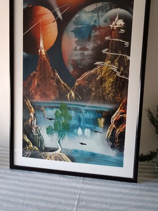 Quadro con cornice tecnica arte moderna