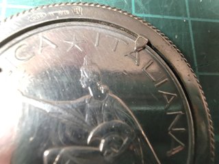 moneta 500 lire argento Unità Italia montata