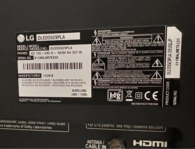 TV LG Oled C9 55