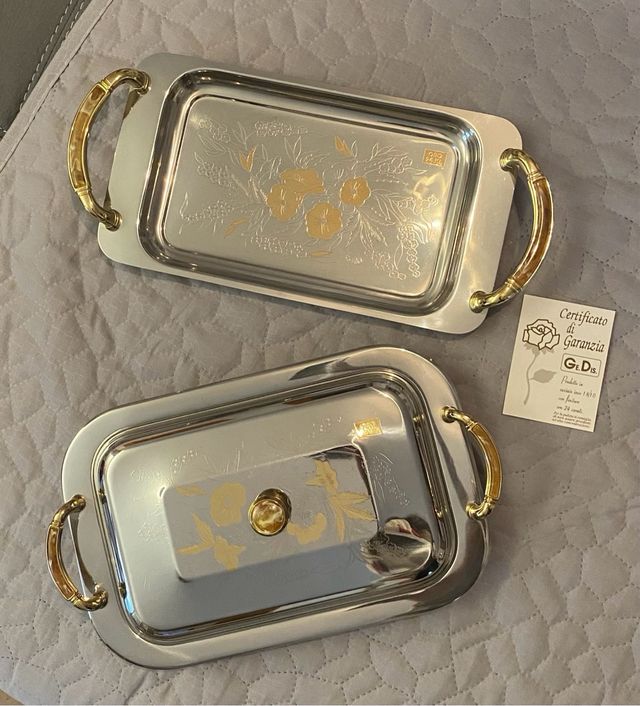 Set acciaio 18/10 e oro 24k con certificato