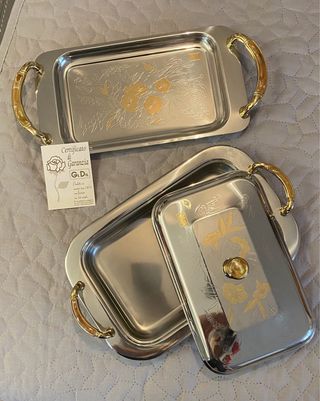 Set acciaio 18/10 e oro 24k con certificato