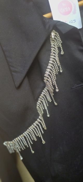 Cazadora, blazer gabardina negra asime