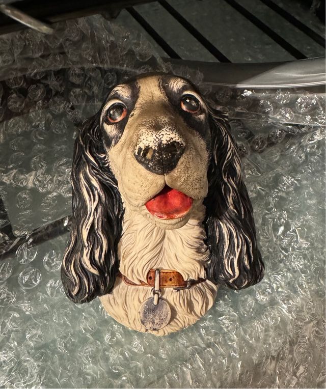 Cabezas de perros de ceramica para colgar