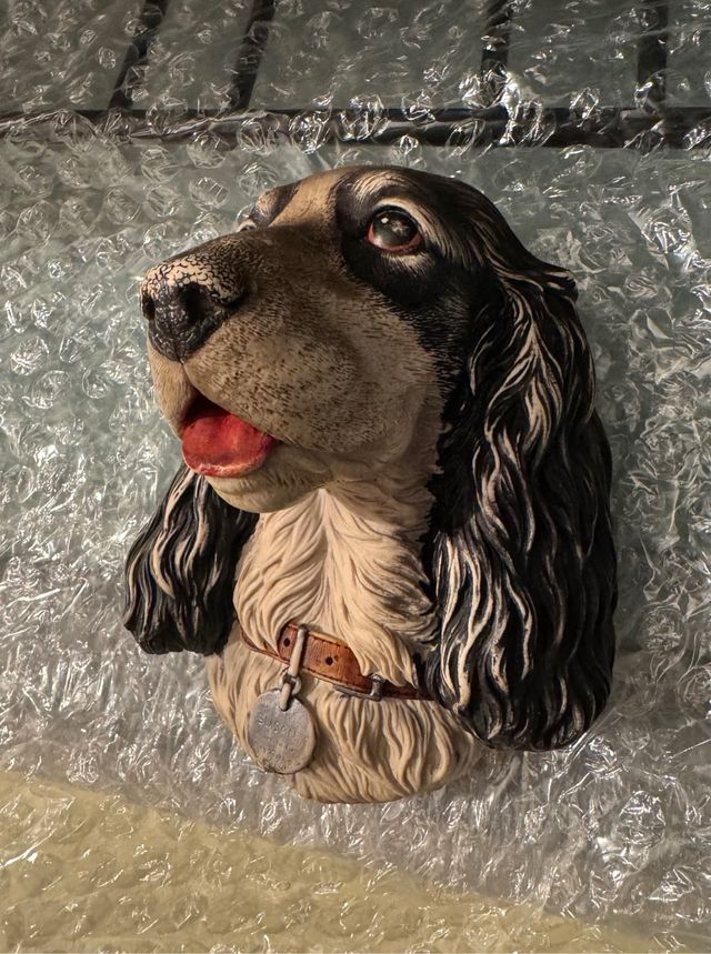 Cabezas de perros de ceramica para colgar