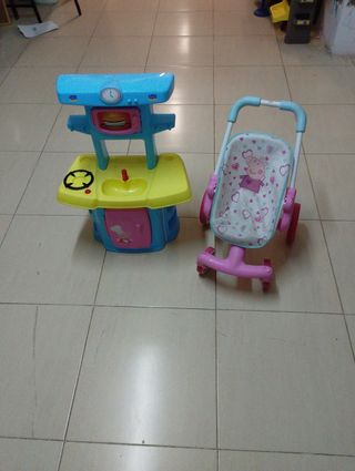 Cocinita y carrito de juguete
