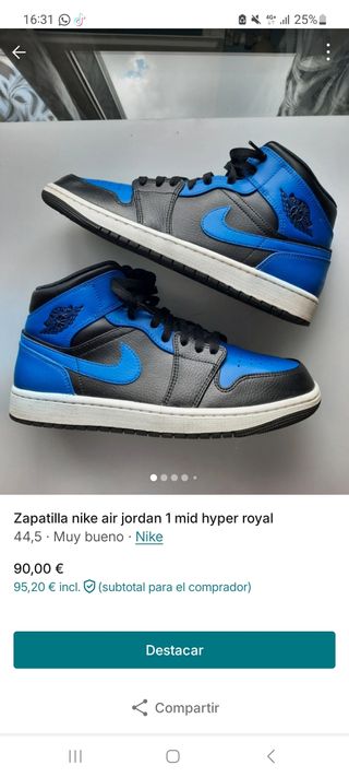 Jordan 1 mid hyper royale con caja