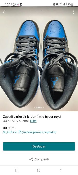 Jordan 1 mid hyper royale con caja