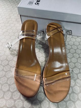 Sandalias tacón transparentes