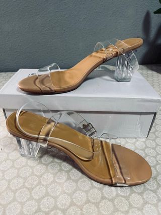 Sandalias tacón transparentes