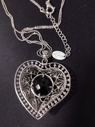 Collar y anillo plata con Ónix negro