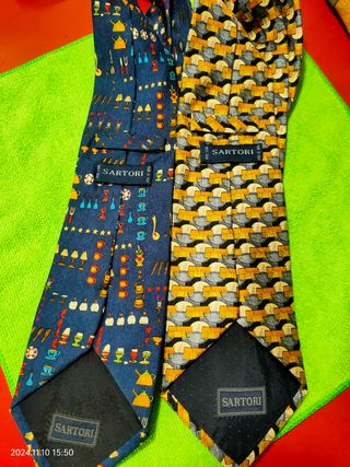 2 corbatas Sartori de seda natural