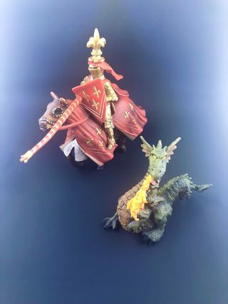 Schleich Cavaliere da torneo+PAPO Drago sputafuoco