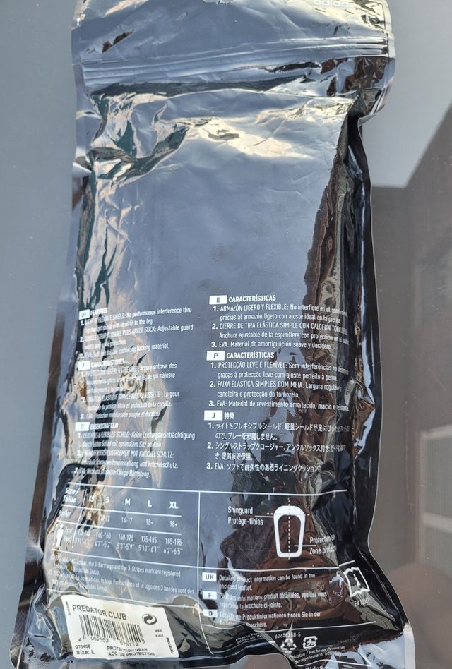 Espinilleras fútbol: Adidas Predator talla L