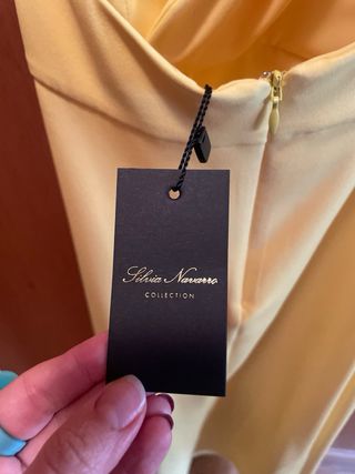 Vestido Silvia Navarro amarillo mujer 