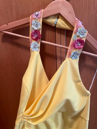 Vestido Silvia Navarro amarillo mujer 