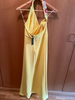Vestido Silvia Navarro amarillo mujer 