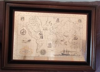 Mapa del mundo antiguo de plata