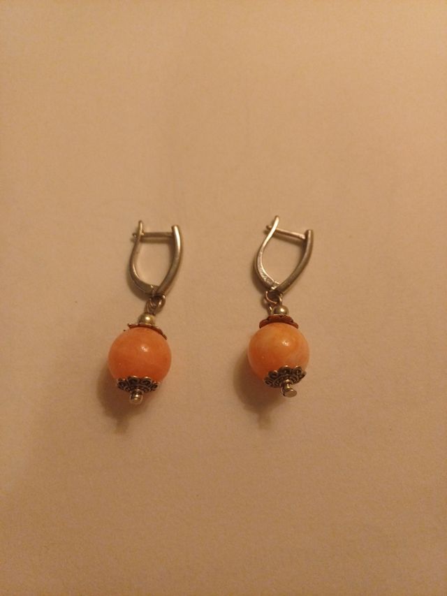 pendientes plata y piedra natural