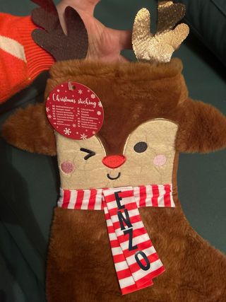 Calcetín navideño Reno personalizado