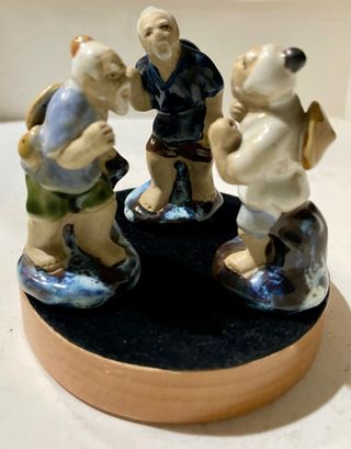 Conjunto 3 figuritas sabiod porcelana china