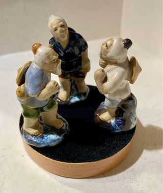 Conjunto 3 figuritas sabiod porcelana china