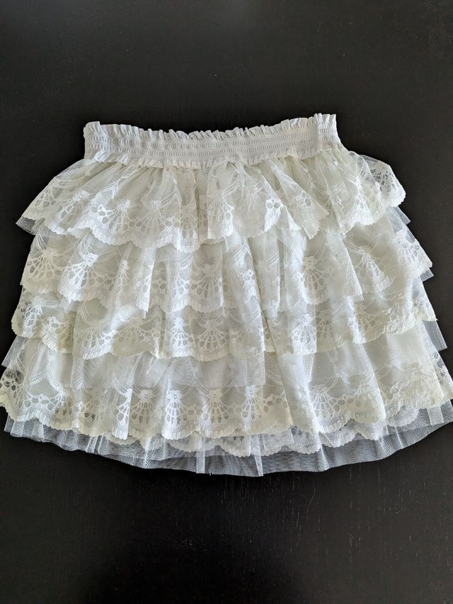 Falda volantes de encaje Poete