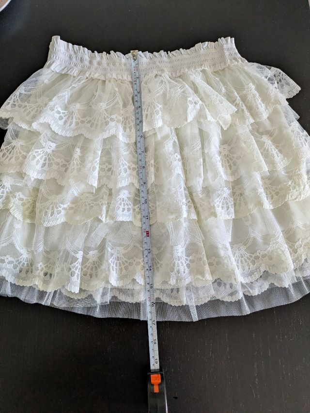Falda volantes de encaje Poete