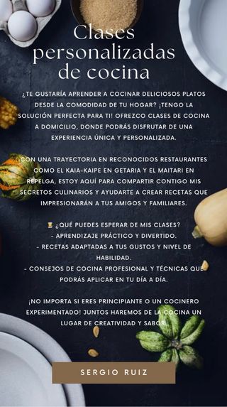 Clase particular de cocina