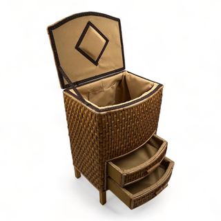 Costurero de Mimbre con Dos Cajones Artesanal