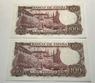 100 pesetas pareja correlativ Manuel de Falla 1970