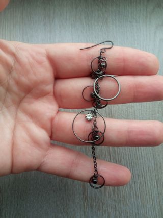 Pendientes negros colgantes circonitas