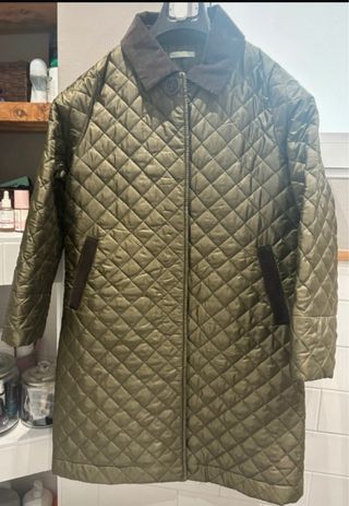 Abrigo de mujer acolchado verde militar