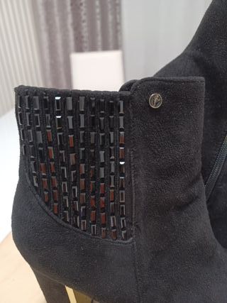 Elegante Tronchetto Nero scamosciato Donna Tg36 A5