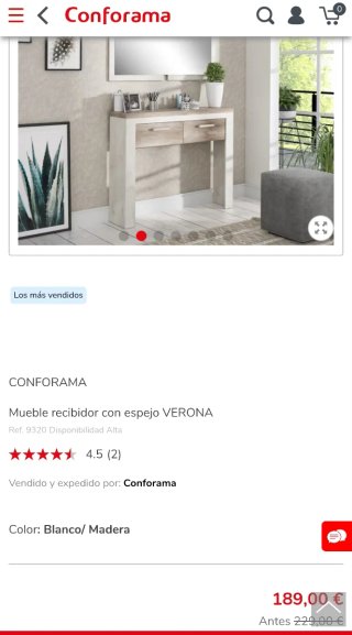Oportunidad!!  mueble recibidor nuevo conforama