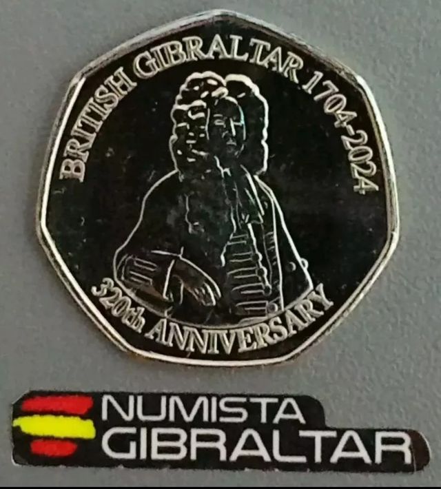 Moneda 50p Gibraltar 2024 , 320 aniv