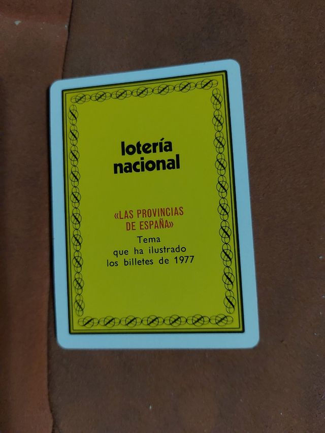 Cartas loteria nacional provincias 1977