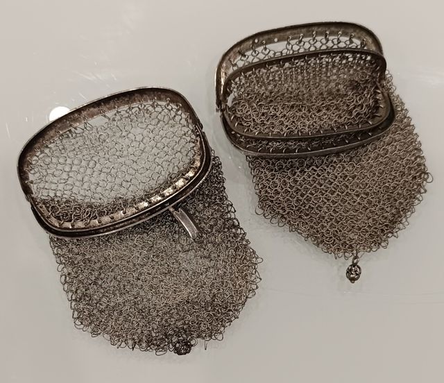 Porta moedas em malha de prata
